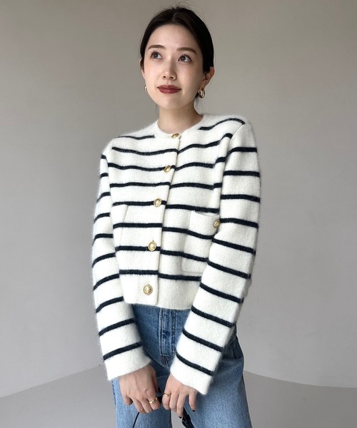 セール】【ZOZO限定カラー】ラクーンブレンドノーカラーニット