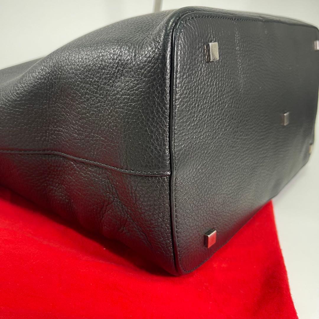 超美品✨】BALLYバリーメンズビジネスバッグトートレザーBロゴ黒船型A4